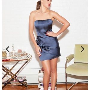 Fleur Du Mal slate strapless dress